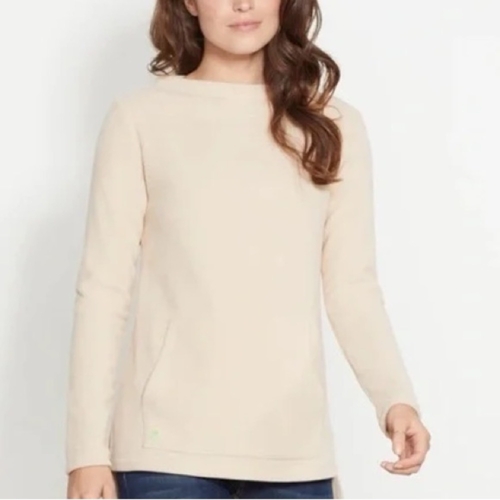 Dudley Stephens Women’s Highland Vello Fleece Pullover Cream Boatneck Size XXL